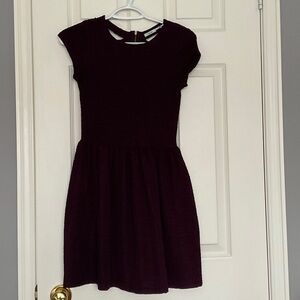 Aline mini Dress in Deep Purple with open back